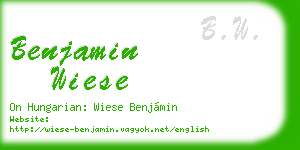 benjamin wiese business card