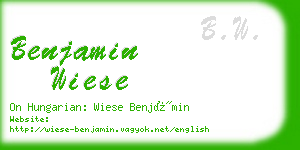 benjamin wiese business card